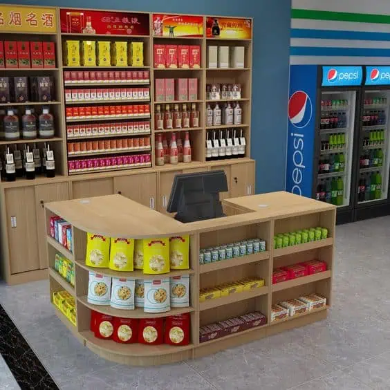 Mẫu quầy lễ tân siêu thị đẹp