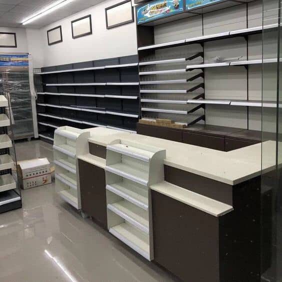 Lựa chọn quầy thu ngân siêu thị đẹp phù hợp cho cửa hàng 1 Mẫu quầy lễ tân siêu thị đẹp