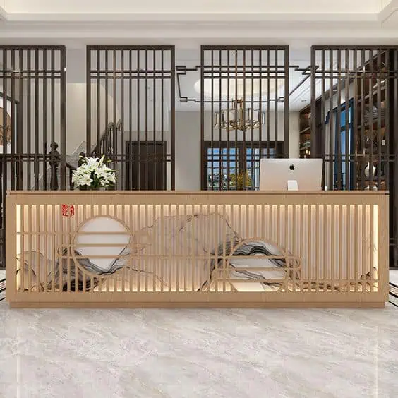 Mẫu quầy lễ tân dẹp