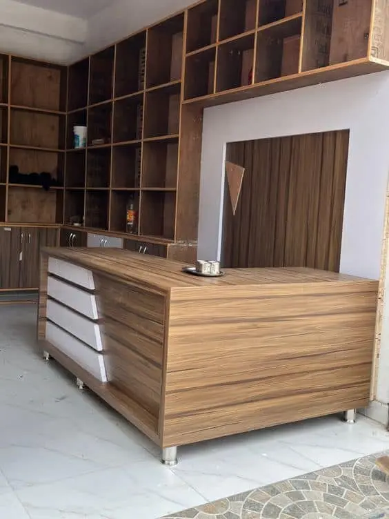 Mẫu quầy thu ngân gỗ 