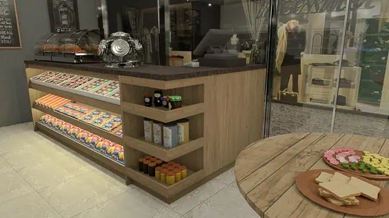 mẫu quầy thu ngân siêu thị mini 