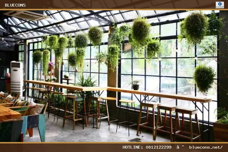#21 Giá thi công quán cafe khung thép – hình ảnh Bluecons