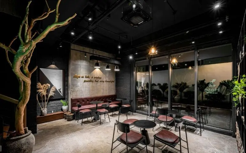 Hình ảnh quán cafe phong cách đường dài