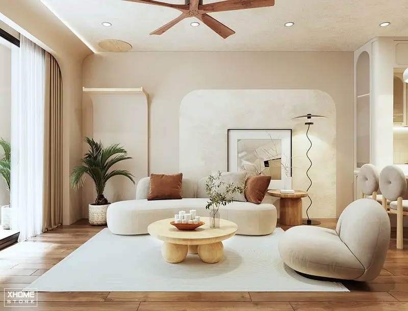 Không gian bếp gỗ tự nhiên
