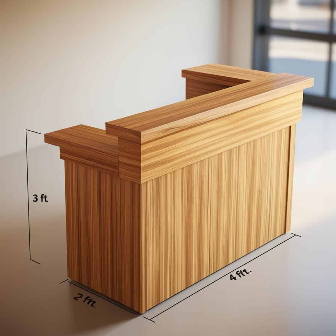 Kích thước quầy thu ngân gỗ đơn giản (2)
