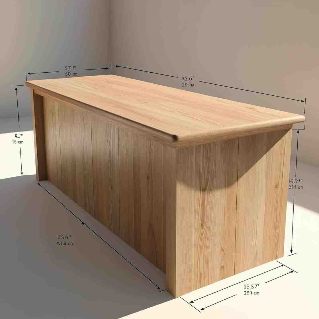 Kích thước quầy thu ngân gỗ đơn giản (3)