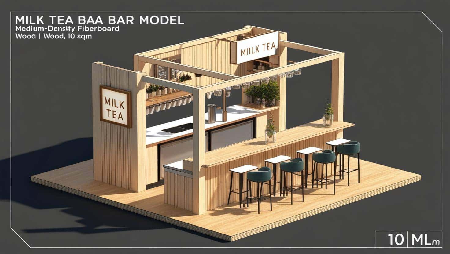 Mẫu quầy pha chế trà sữa đẹp (6)