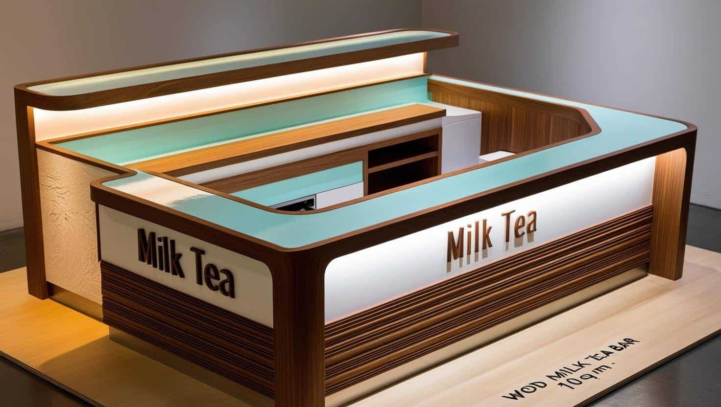 Mẫu quầy pha chế trà sữa đẹp (7)