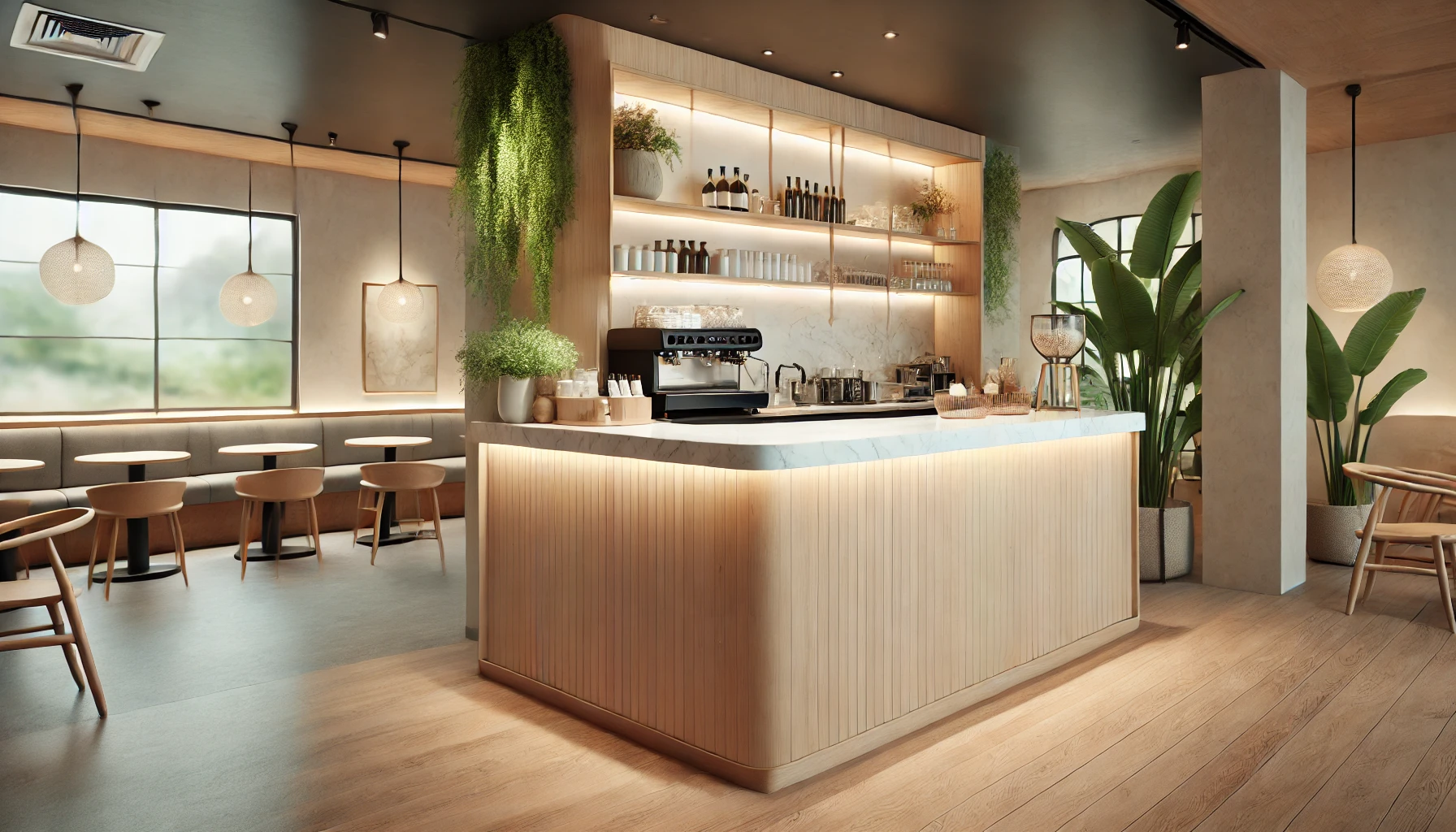 Quầy Bar Cafe Đơn Giản