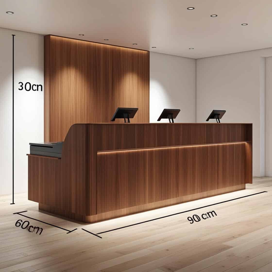 Quầy Thu Ngân Bằng Gỗ hiện đại dài 3 mét cao 0.9m rộng 0.6m Quầy Thu Ngân Bằng Gỗ hiện đại dài 3 mét cao 0.9m rộng 0.6m