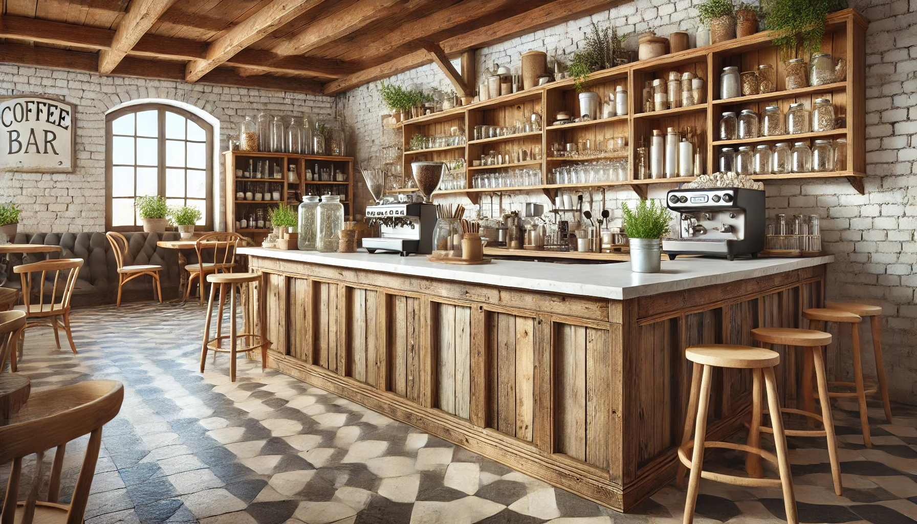 Quầy bar cafe đơn giản 2 Quầy Bar Cafe đơn Giản 2