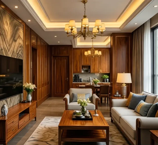 Thi công nội thất gỗ căn hộ 3 phòng ngủ (1) Thi công nội thất gỗ căn hộ 3 phòng ngủ (1)