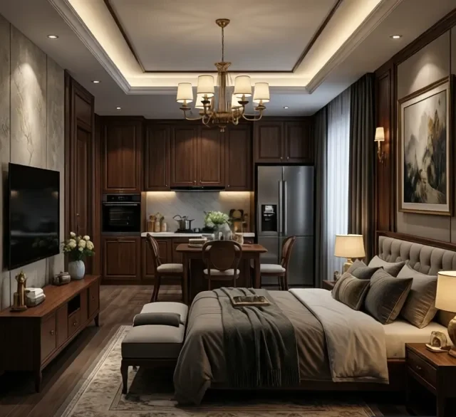 Thi công nội thất gỗ căn hộ chung cư (1) Thi công nội thất gỗ căn hộ chung cư (1)