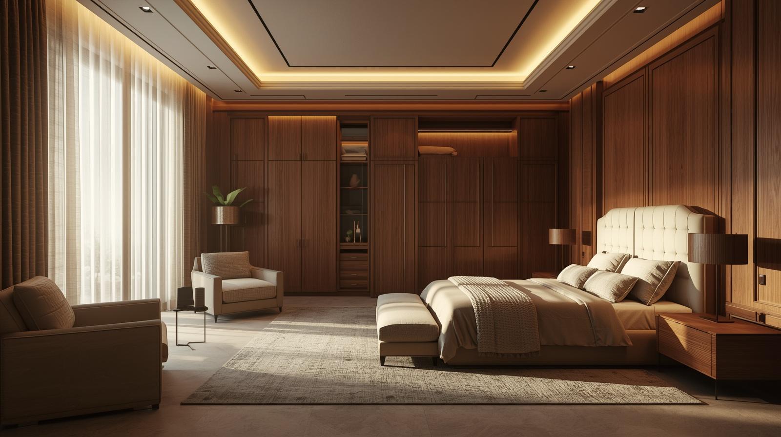 Thi công nội thất gỗ phòng ngủ hiện đại (1) Thi công nội thất gỗ phòng ngủ hiện đại (1)