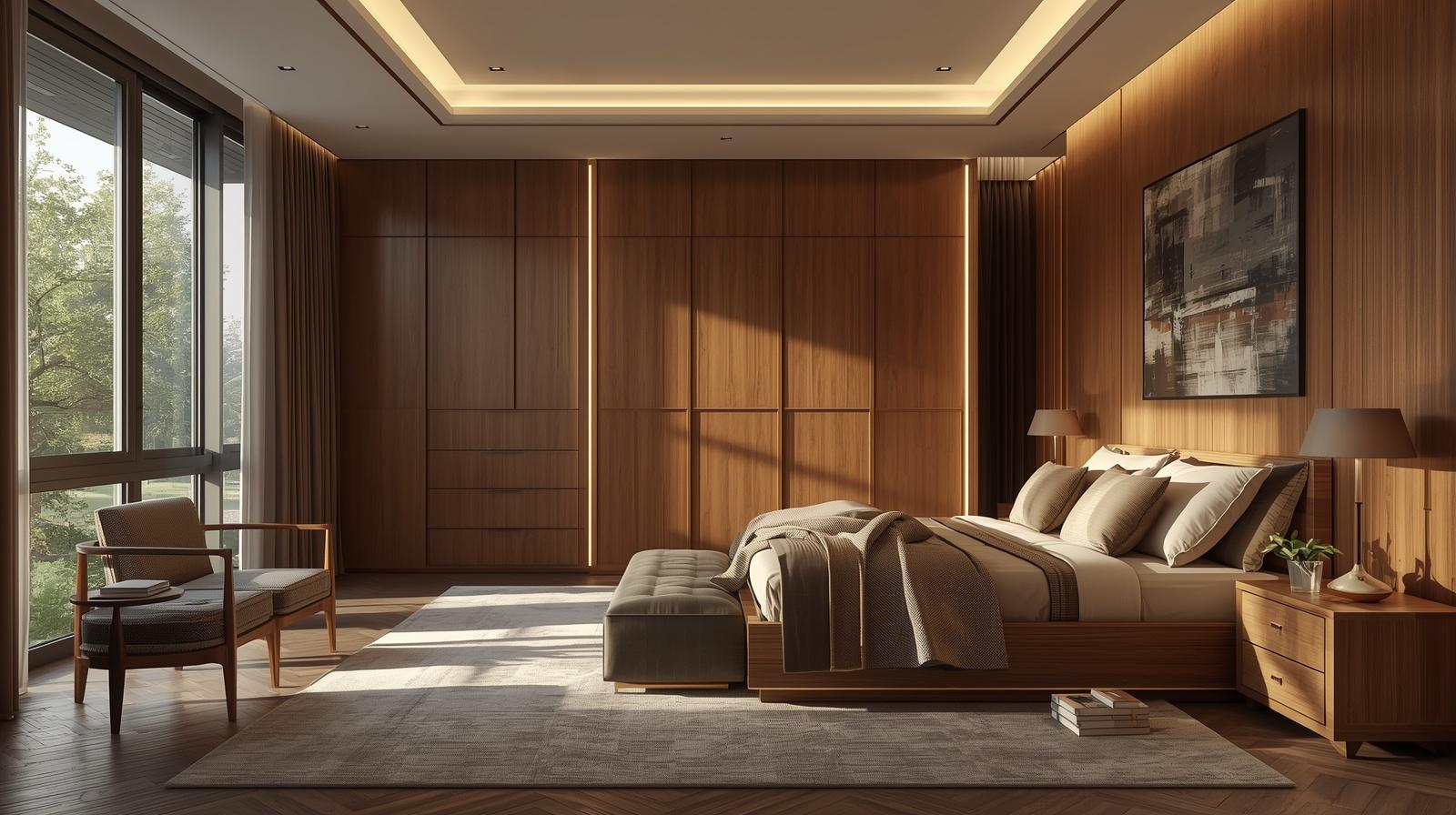 Thi công nội thất gỗ phòng ngủ hiện đại (2)