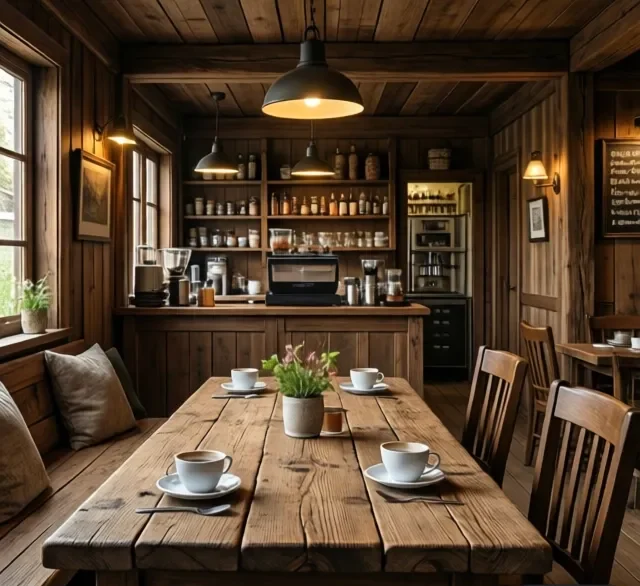 Thi công nội thất gỗ quán cafe ấn tượng (4)