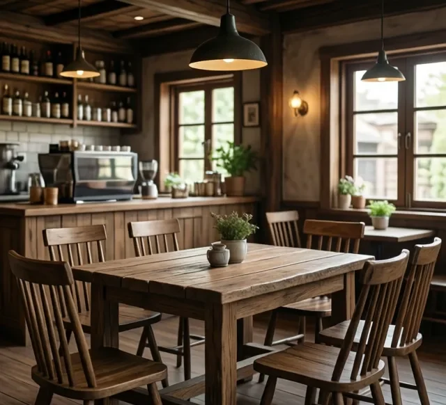 Thi công nội thất gỗ quán cafe ấn tượng (5)