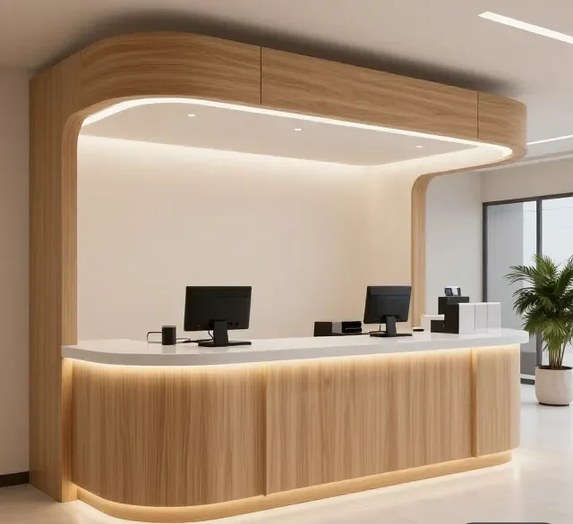 Thi công nội thất gỗ quầy thu ngân hiện đại (5)