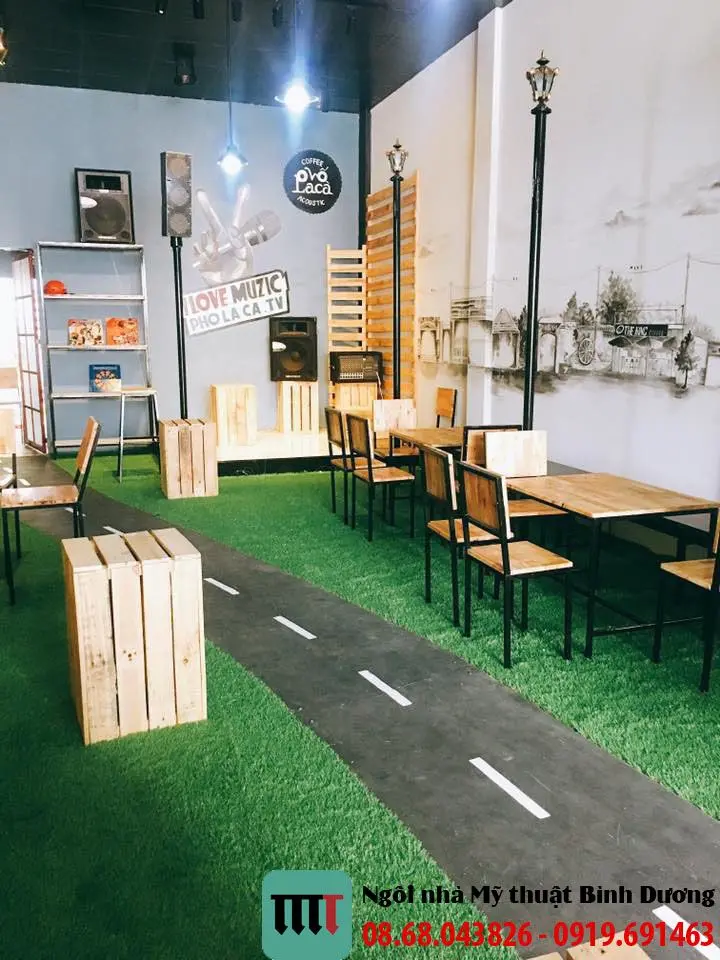 Thi công quán cà phê phong cách hiện đại