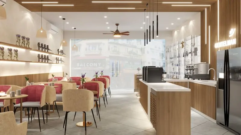 Thi công thực tế quán Cafe Nguyễn Chánh