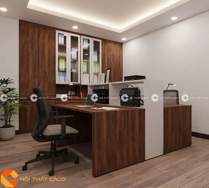 Thi công văn phòng mẫu gỗ sang trọng