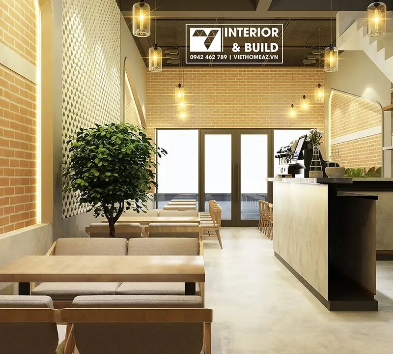Hình ảnh quán cafe phong cách công nghiệp