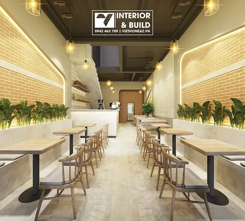 Hình ảnh quán cafe tối giản