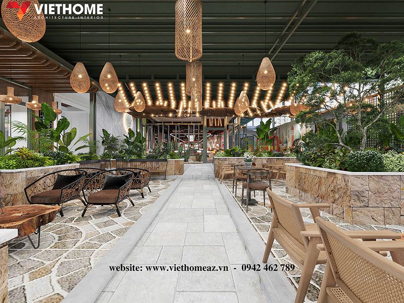 Thiết Kế Quán Cafe Sân Vườn Tại Bến Lức