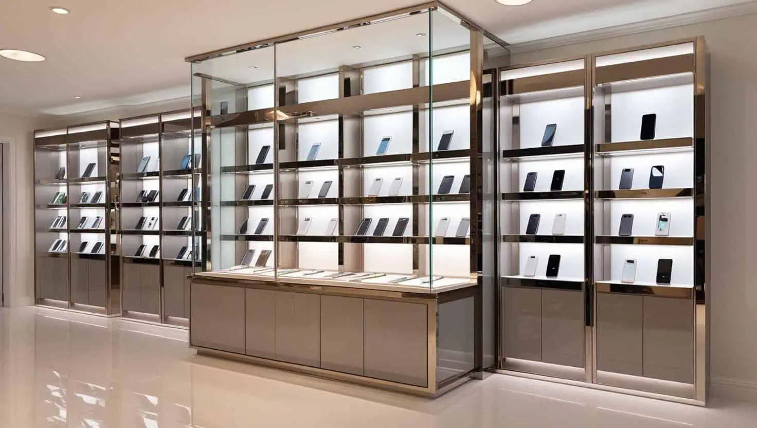Tủ trưng bày cho cửa hàng điện thoại 10m2 (2)