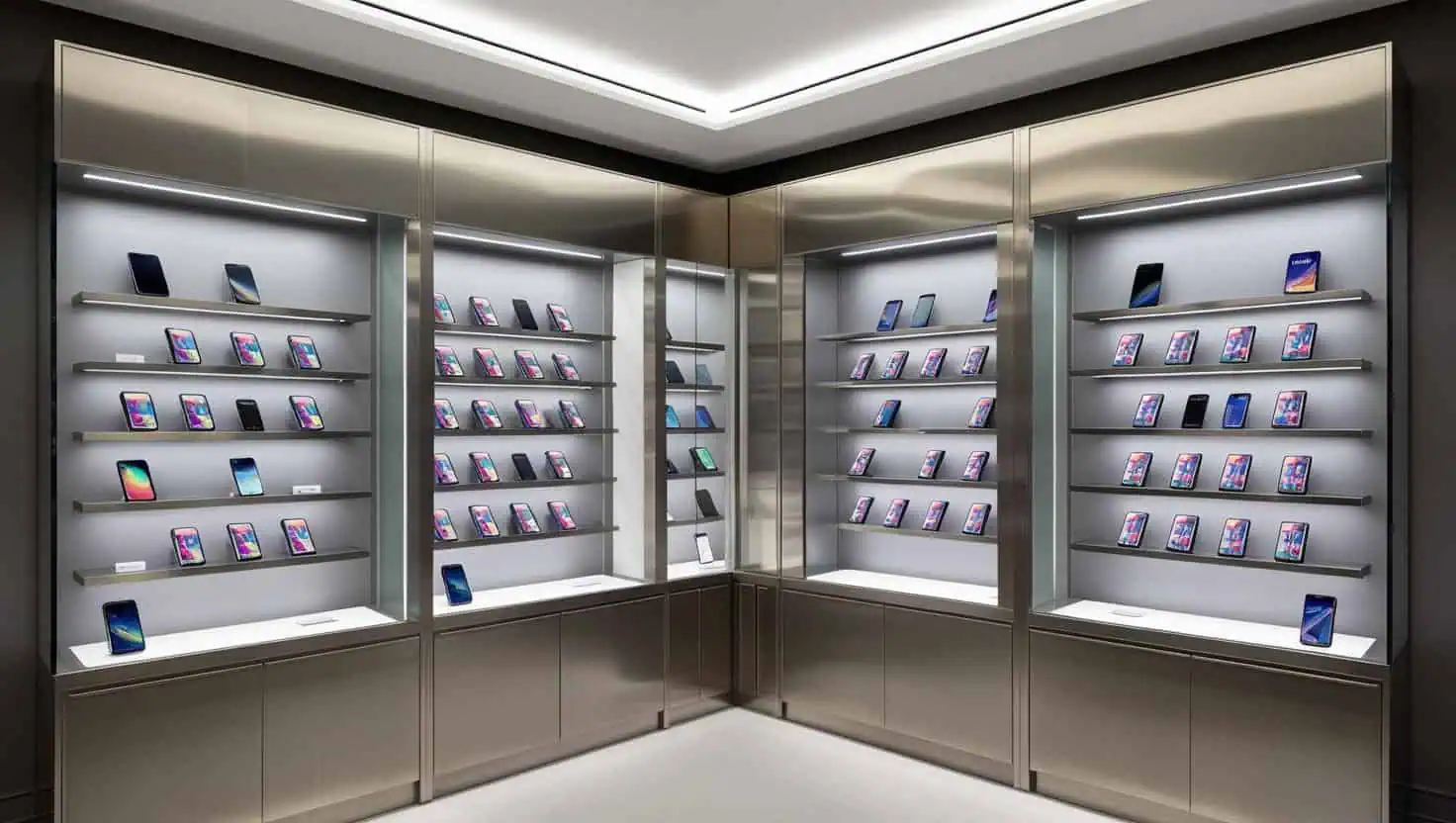 Tủ trưng bày cho cửa hàng điện thoại 10m2 (3)