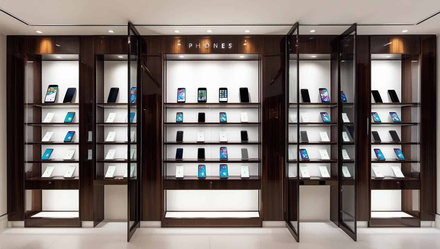 Tủ trưng bày cho cửa hàng điện thoại 10m2 (7) Tủ trưng bày cho cửa hàng điện thoại 10m2 (7)