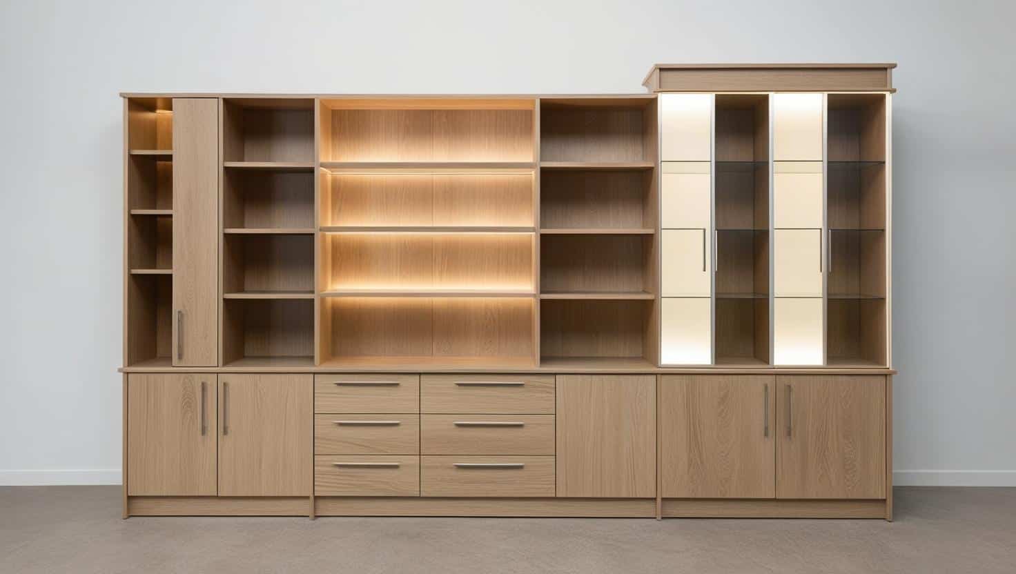 Tủ trưng bày đa năng bằng gỗ mdf 10m2 (14) Tủ trưng bày đa năng bằng gỗ mdf 10m2 (14)
