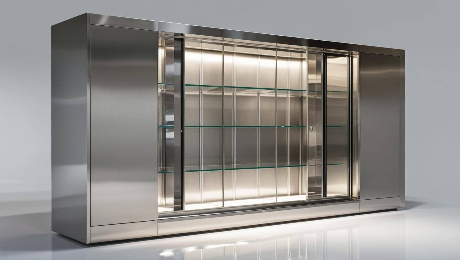 Tủ trưng bày inox 20m2 đơn giản (3) Tủ trưng bày inox 20m2 đơn giản (3)