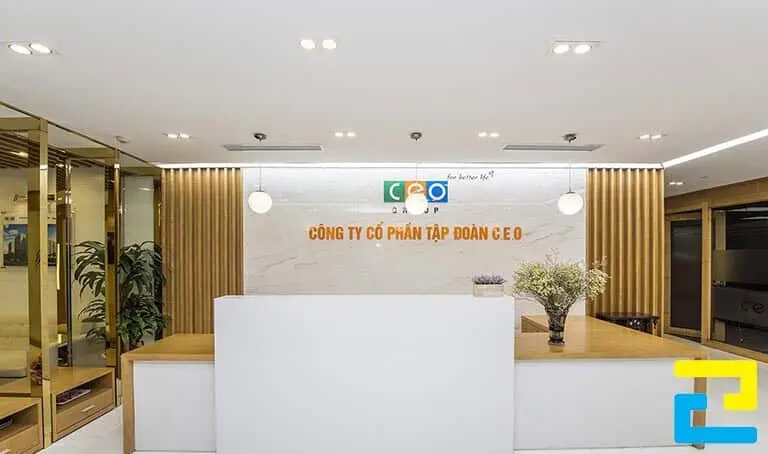 Backdrop quầy lễ tân hiện đại