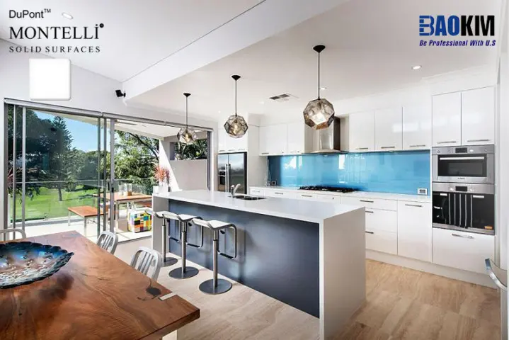 Bàn đảo bếp kết hợp quầy bar