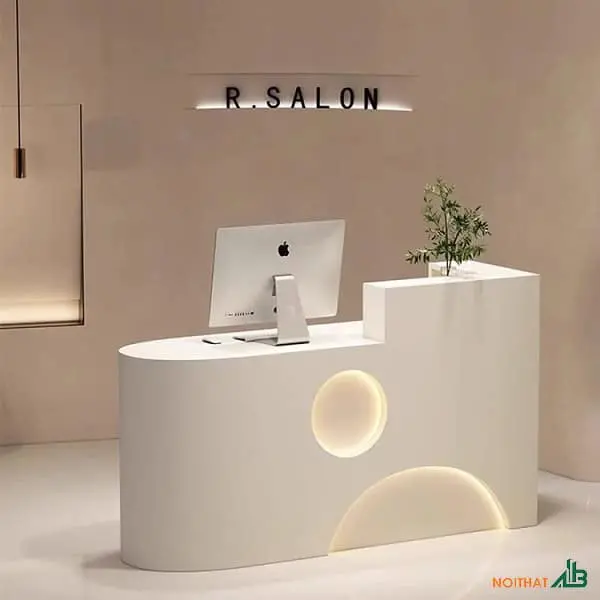 Bàn Quầy Kính Gỗ
