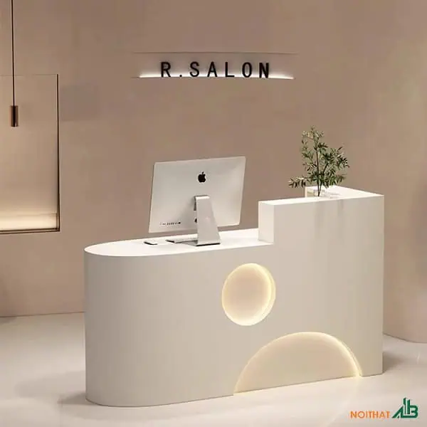 Bàn Quầy Kính Gỗ
