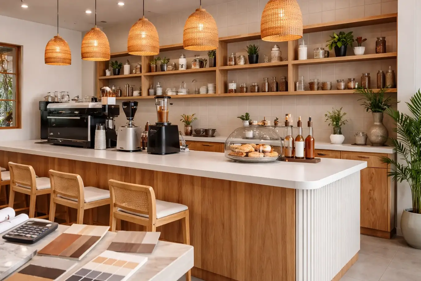 bản vẽ quầy cafe – hình ảnh Bluecons