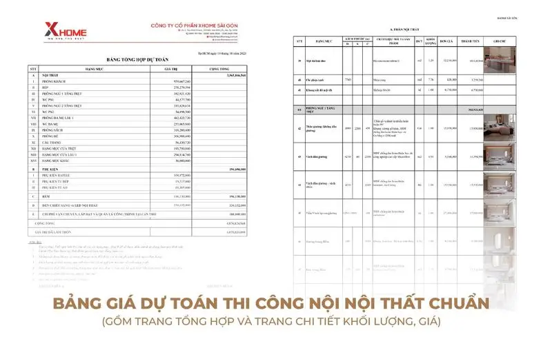 Bảng giá thi công nội thất khách sạn chuẩn có giá trị thực tế của XHOME Sài Gòn