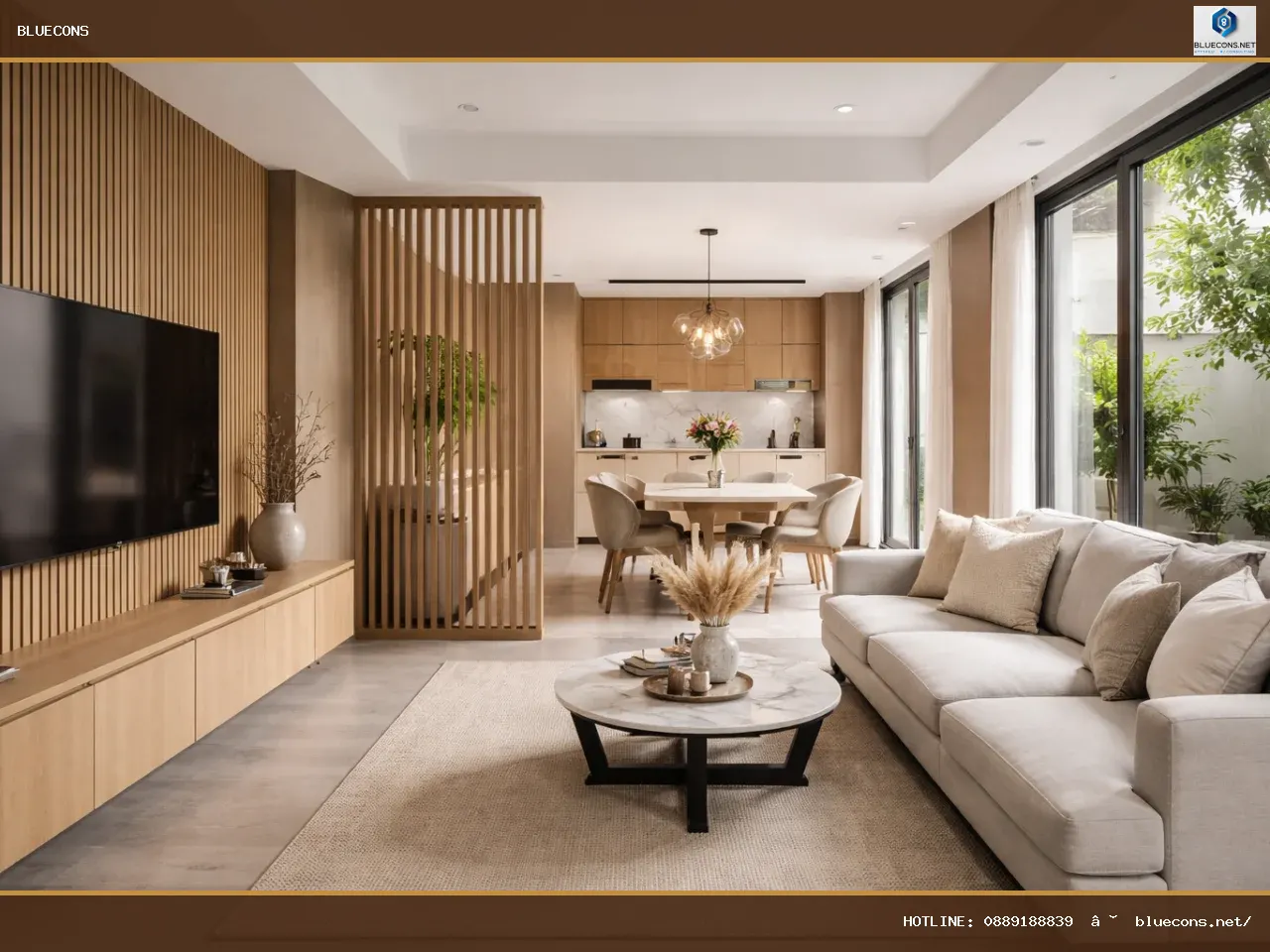 Bảng giá thi công nội thất nhà phố – ảnh minh họa Bluecons