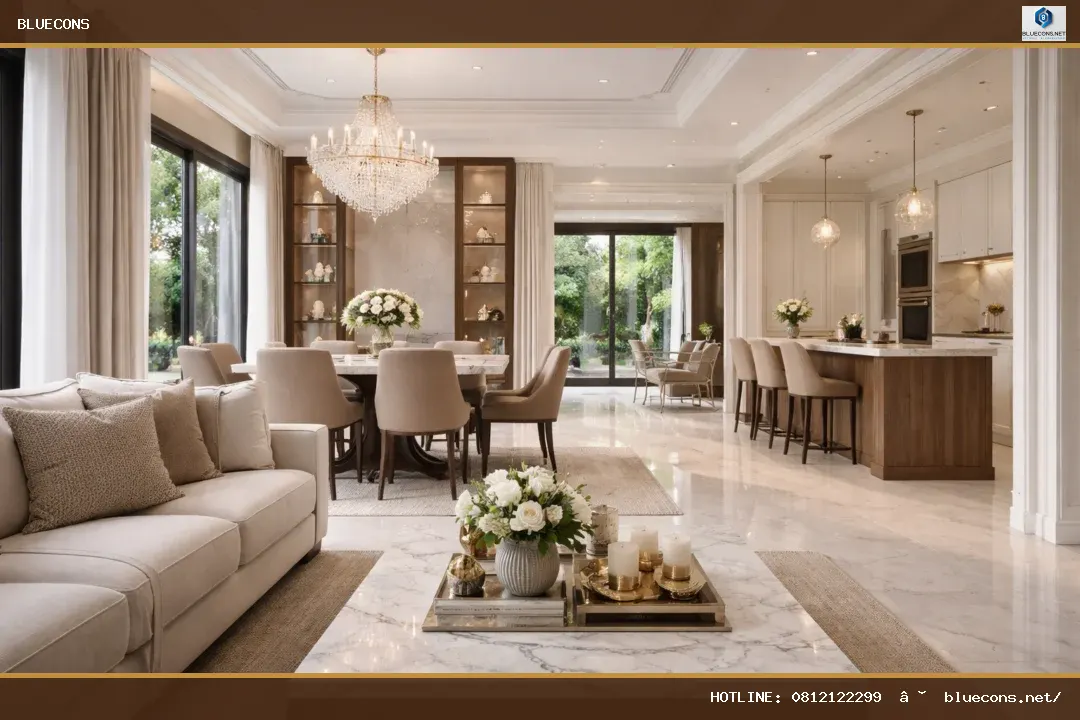 Bảng giá thiết kế nội thất biệt thự – ảnh minh họa Bluecons