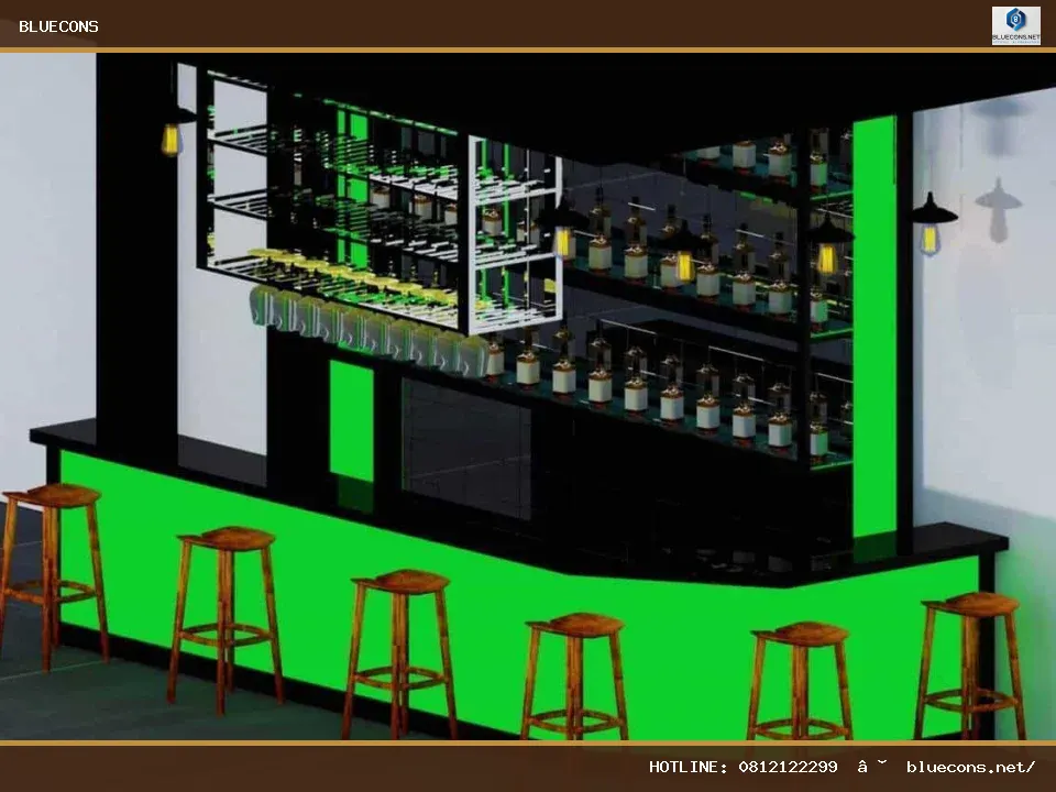 Báo giá quầy bar cafe – hình ảnh Bluecons