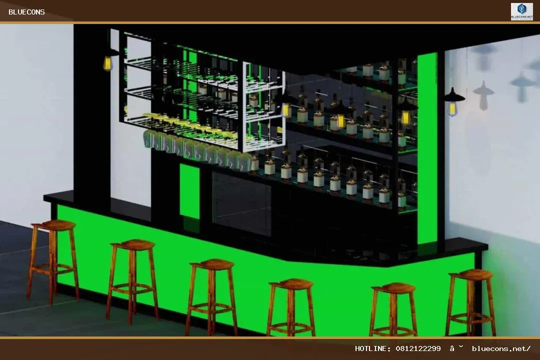 Báo giá quầy bar cafe – hình ảnh Bluecons