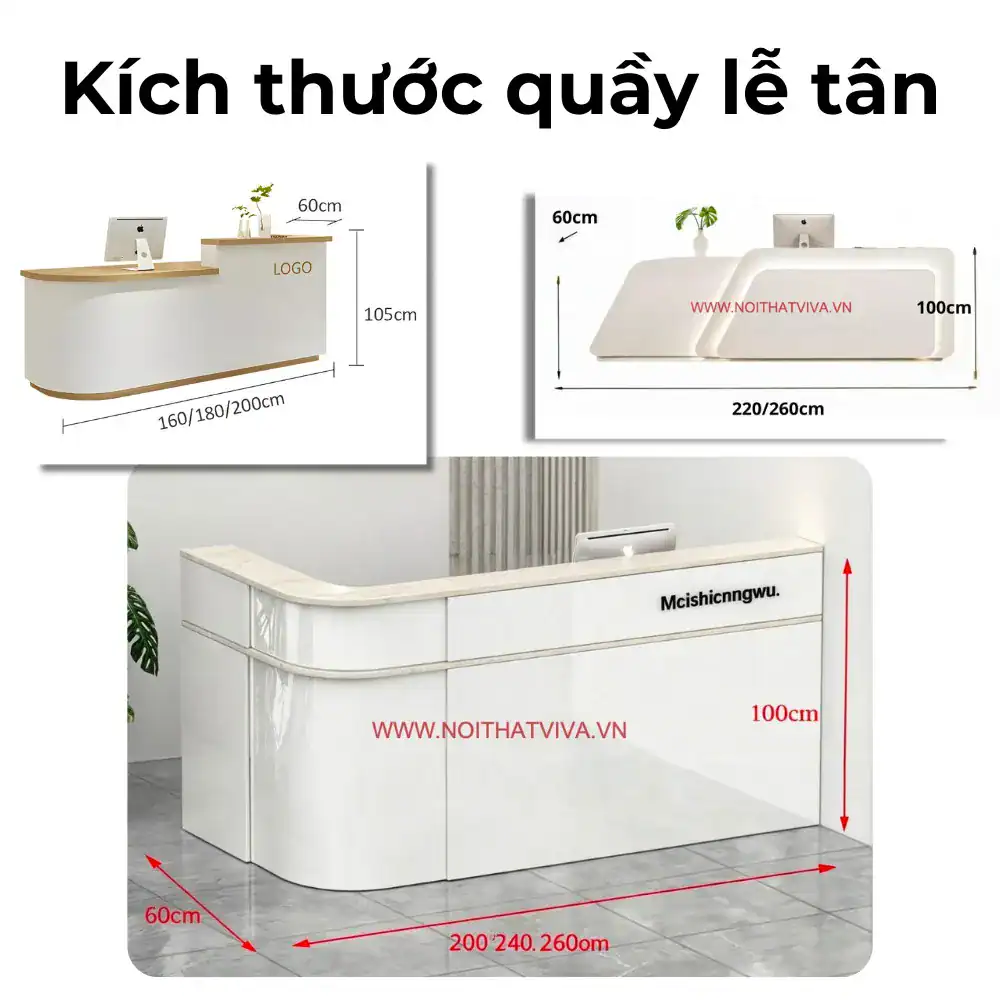 Mẫu quầy lễ tân gỗ công nghiệp hiện đại
