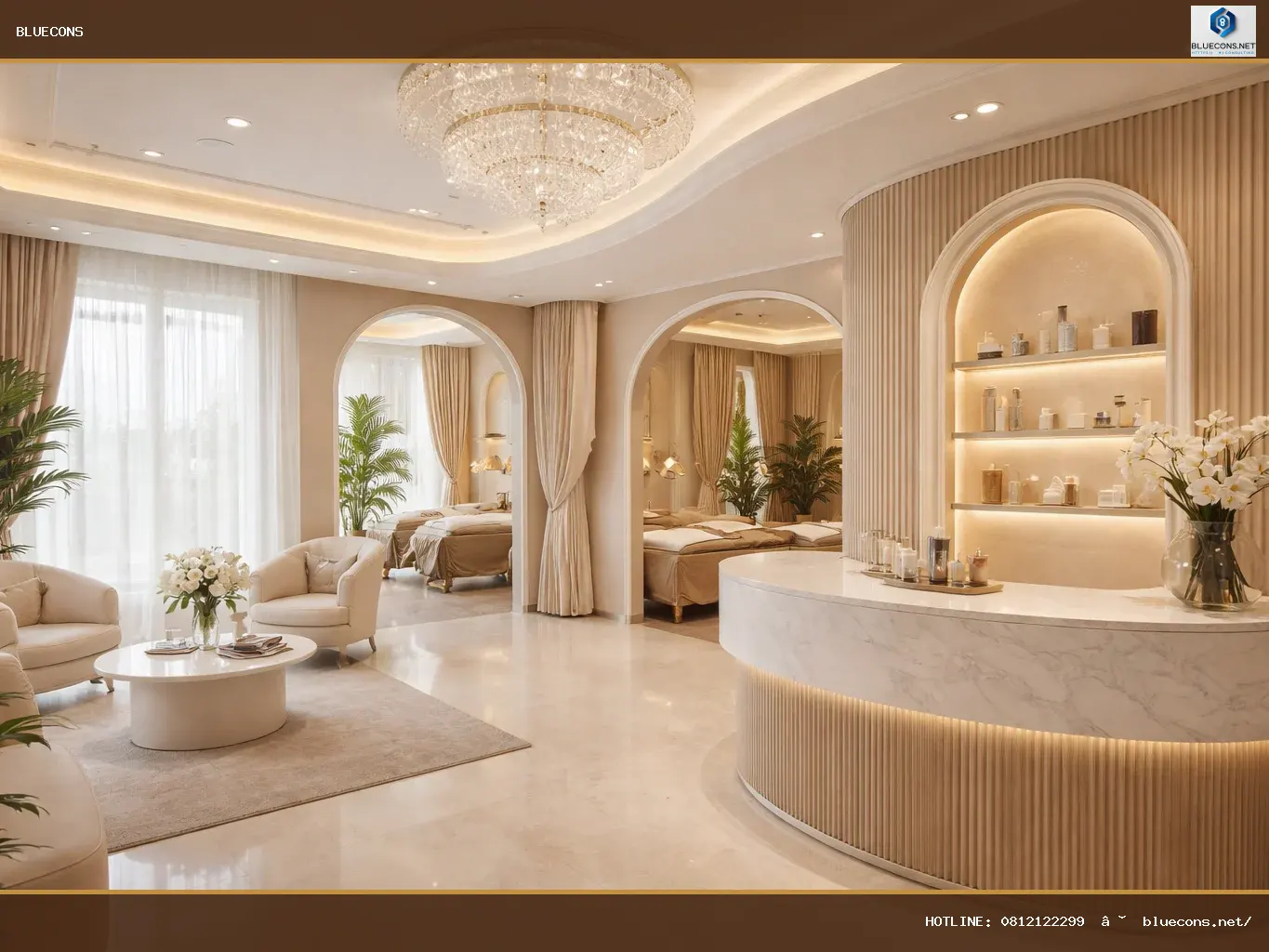 Báo giá thiết kế nội thất spa, thẩm mỹ viện – ảnh minh họa Bluecons