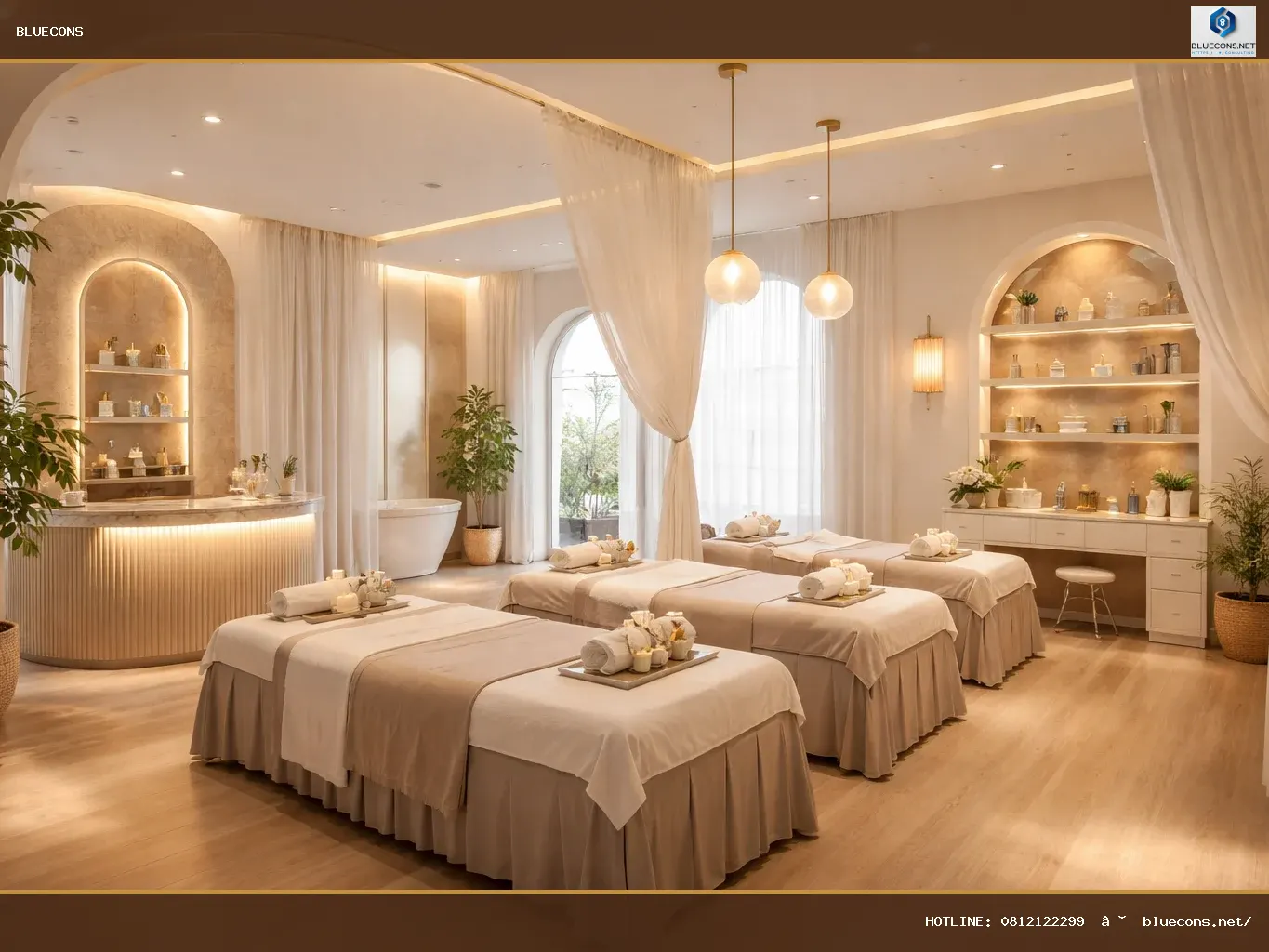 Báo giá thiết kế nội thất spa, thẩm mỹ viện – ảnh minh họa Bluecons