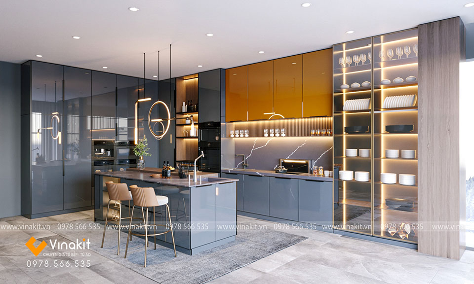 Quầy Bar Kết Hợp Tủ Bếp