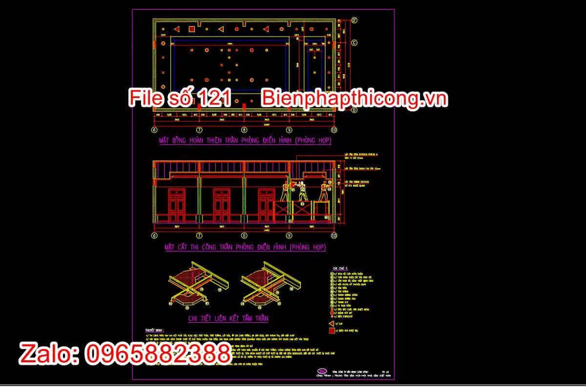 Bản vẽ thiết kế trần thạch cao