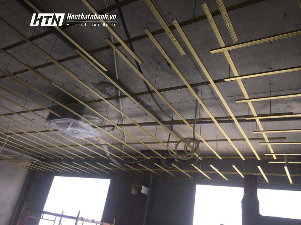 Hình ảnh quy trình thi công trần thạch cao
