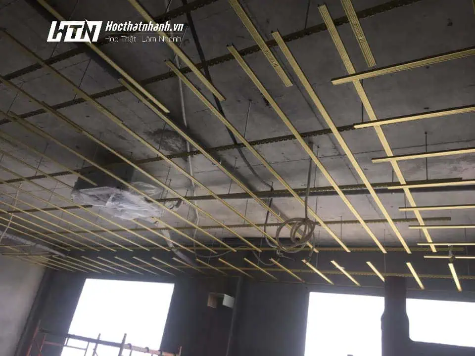 Hình ảnh quy trình thi công trần thạch cao